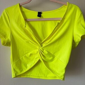 Windsor Yellow Twist Crop Top